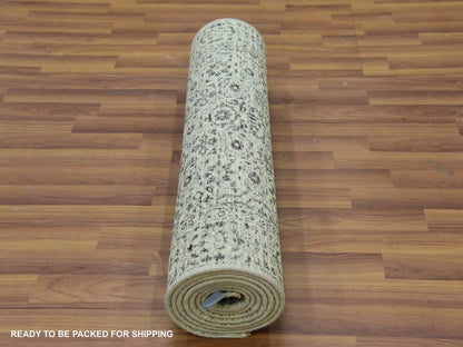 Ivory 2'9" x 10'0" Mamluk Hand knotted Wool Rug - Sku: O079686