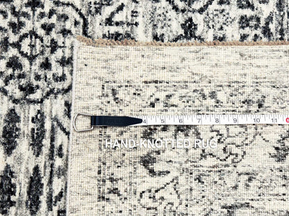 Ivory 2'9" x 10'0" Mamluk Hand knotted Wool Rug - Sku: O079686