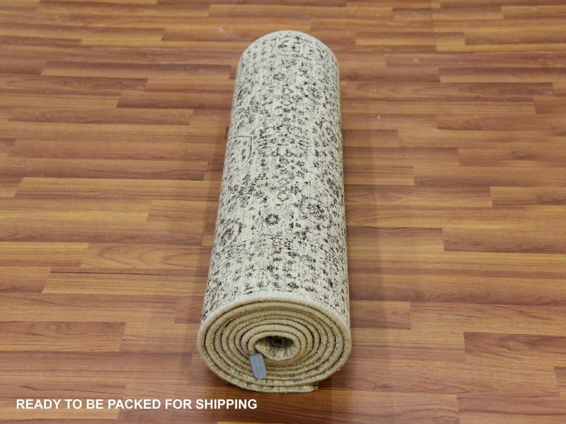 Mamluk Traditional hand-knotted wool runner in Ivory, 2'7" x 12'0", SKU O079687