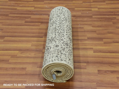 Mamluk Traditional hand-knotted wool runner in Ivory, 2'7" x 12'0", SKU O079687
