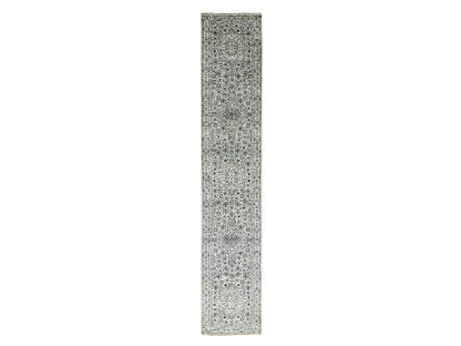 Ivory 2'7" x 14'1" Mamluk Hand knotted Wool Rug - Sku: O079688