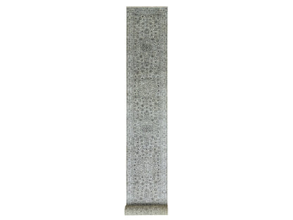 Ivory 2'10" x 21'10" Mamluk Hand knotted Wool Rug - Sku: O079690