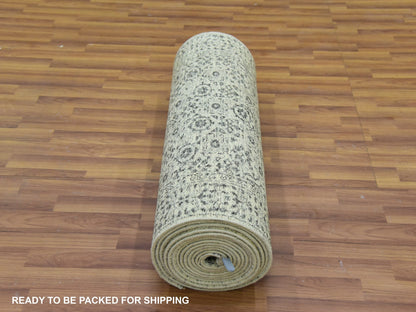 Ivory 2'10" x 21'10" Mamluk Hand knotted Wool Rug - Sku: O079690