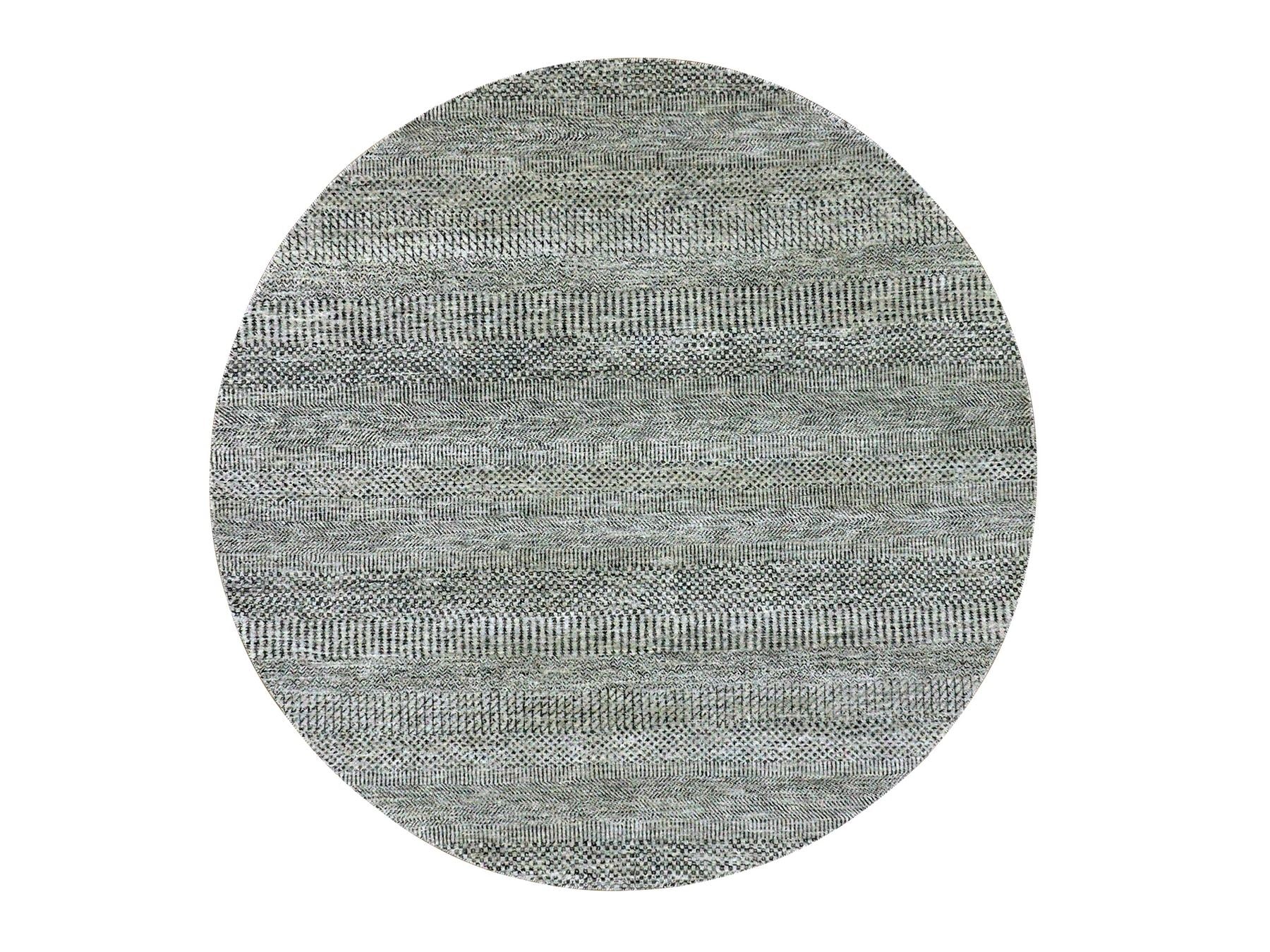 Modern / Contemporary hand-knotted wool rug in Gray, 6' x 6' — SKU O079695