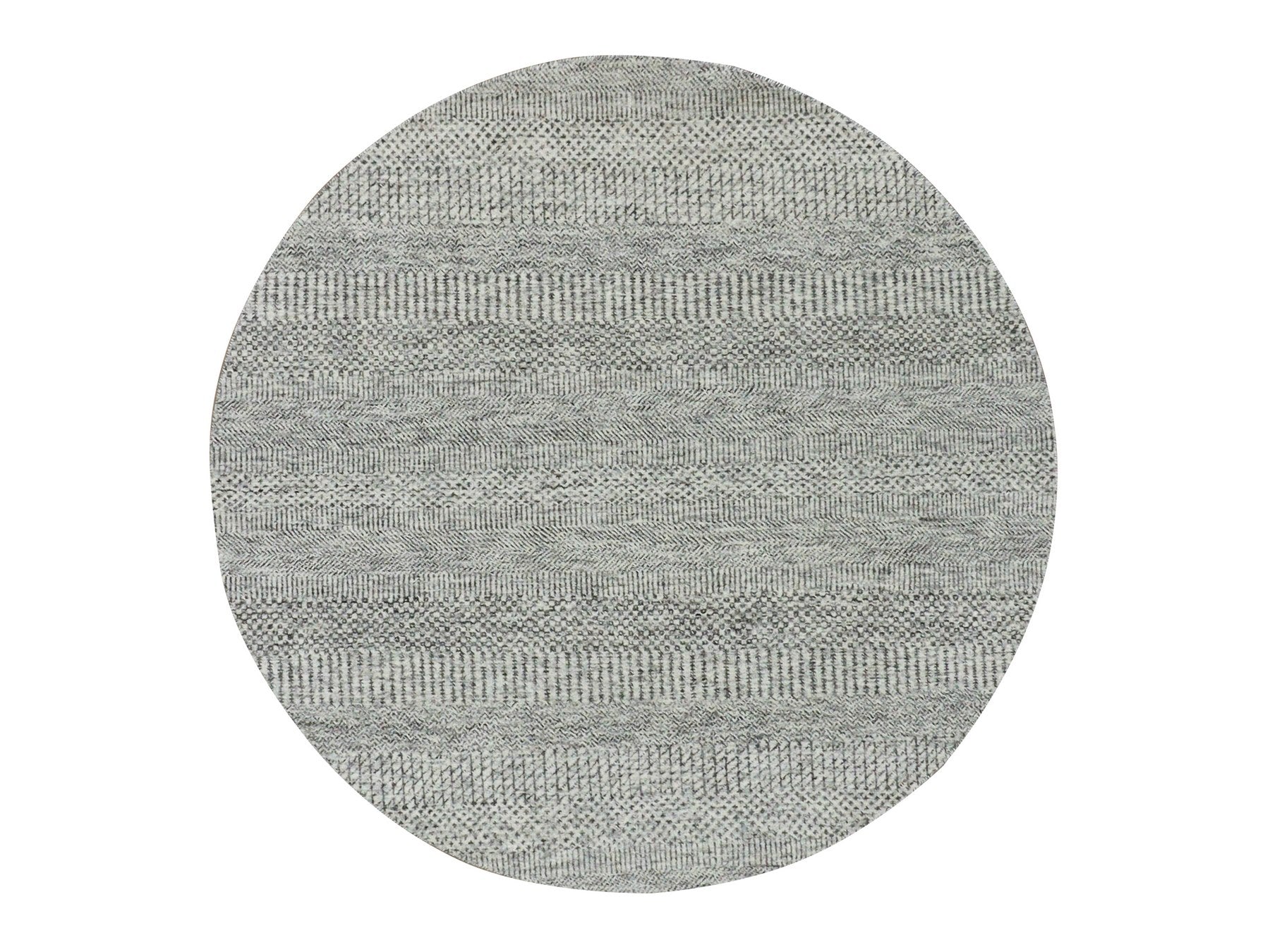 Modern / Contemporary hand-knotted wool rug in Gray, 4'10" x 4'11" — SKU O079696
