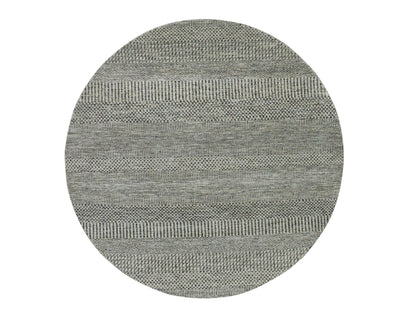 Modern / Contemporary hand-knotted wool rug in Gray, 4'8" x 4'8" — SKU O079697