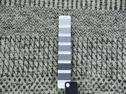 Modern / Contemporary hand-knotted wool runner in Gray, 2'5" x 27'11" — SKU O079700 (view 4)