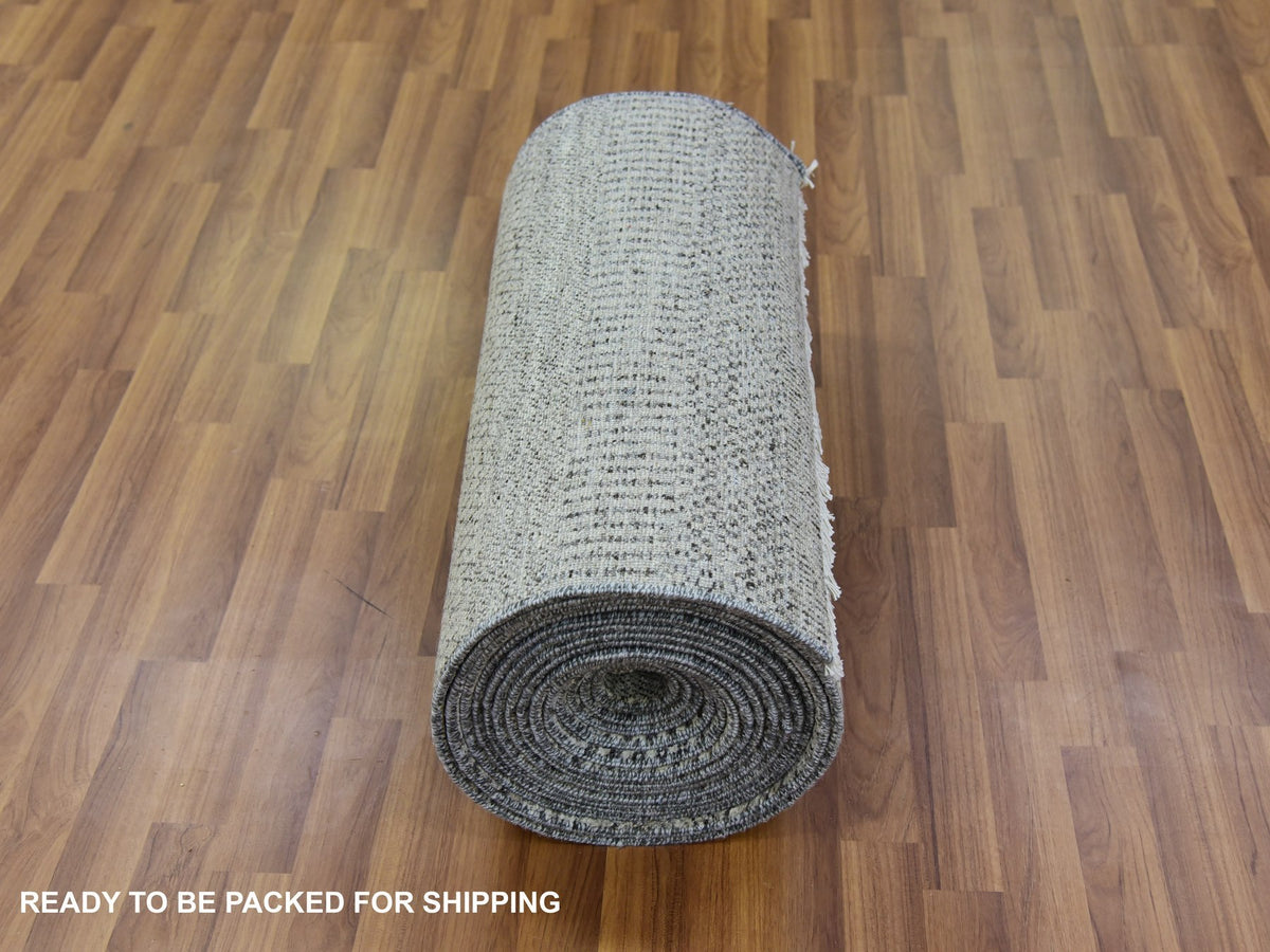 Modern / Contemporary hand-knotted wool runner in Gray, 2'5" x 27'11" — SKU O079700 (view 5)