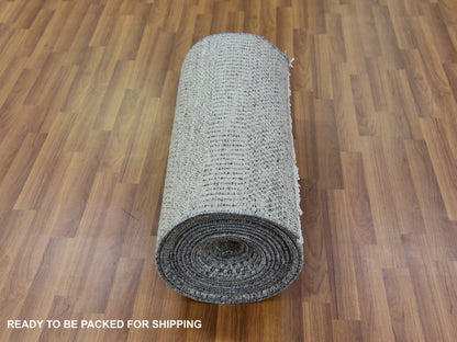 Modern / Contemporary hand-knotted wool runner in Gray, 2'5" x 27'11" — SKU O079700 (view 5)