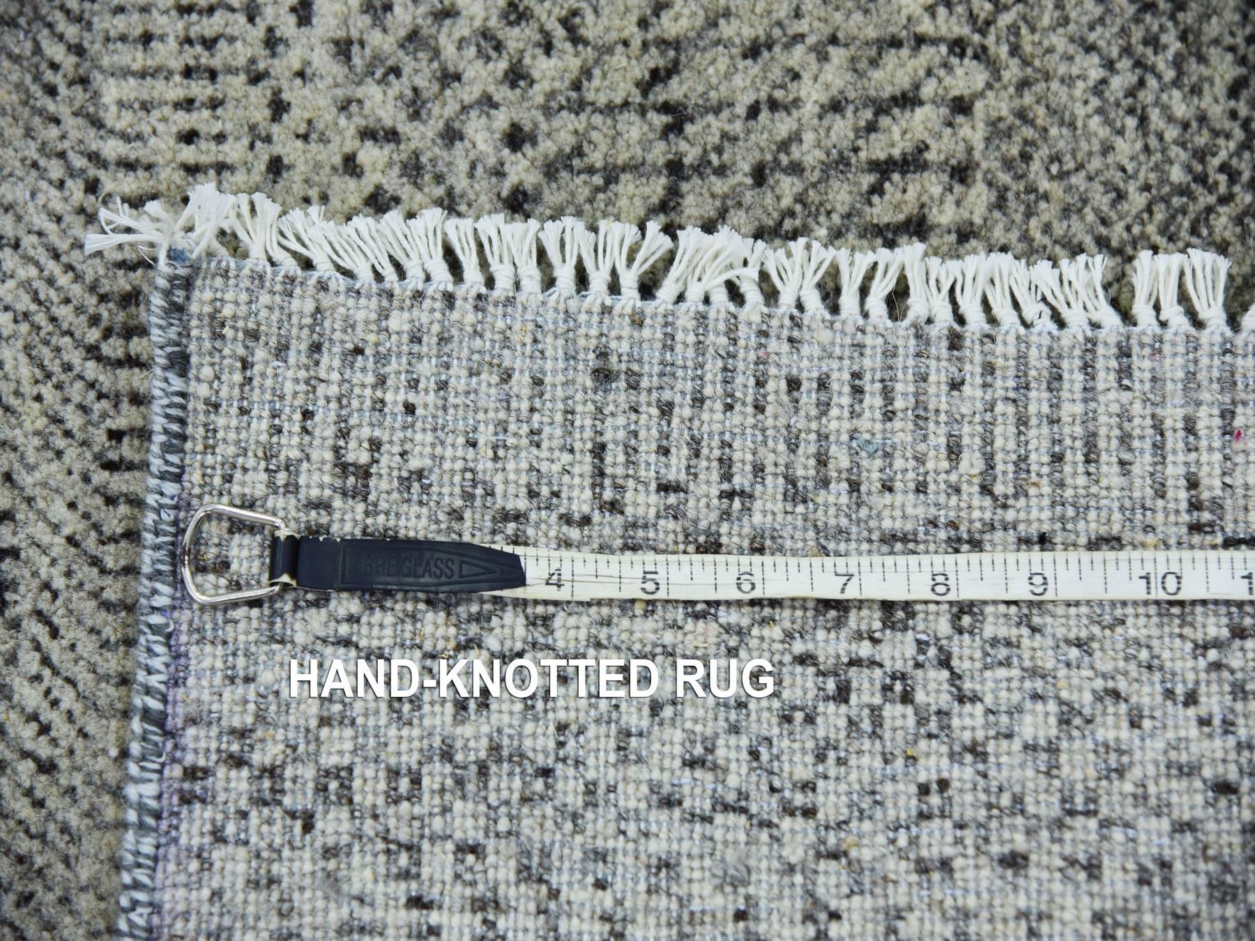 Modern / Contemporary hand-knotted wool runner in Gray, 2'5" x 27'11" — SKU O079700 (view 7)