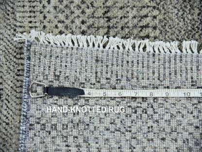 Modern / Contemporary hand-knotted wool runner in Gray, 2'5" x 27'11" — SKU O079700 (view 7)