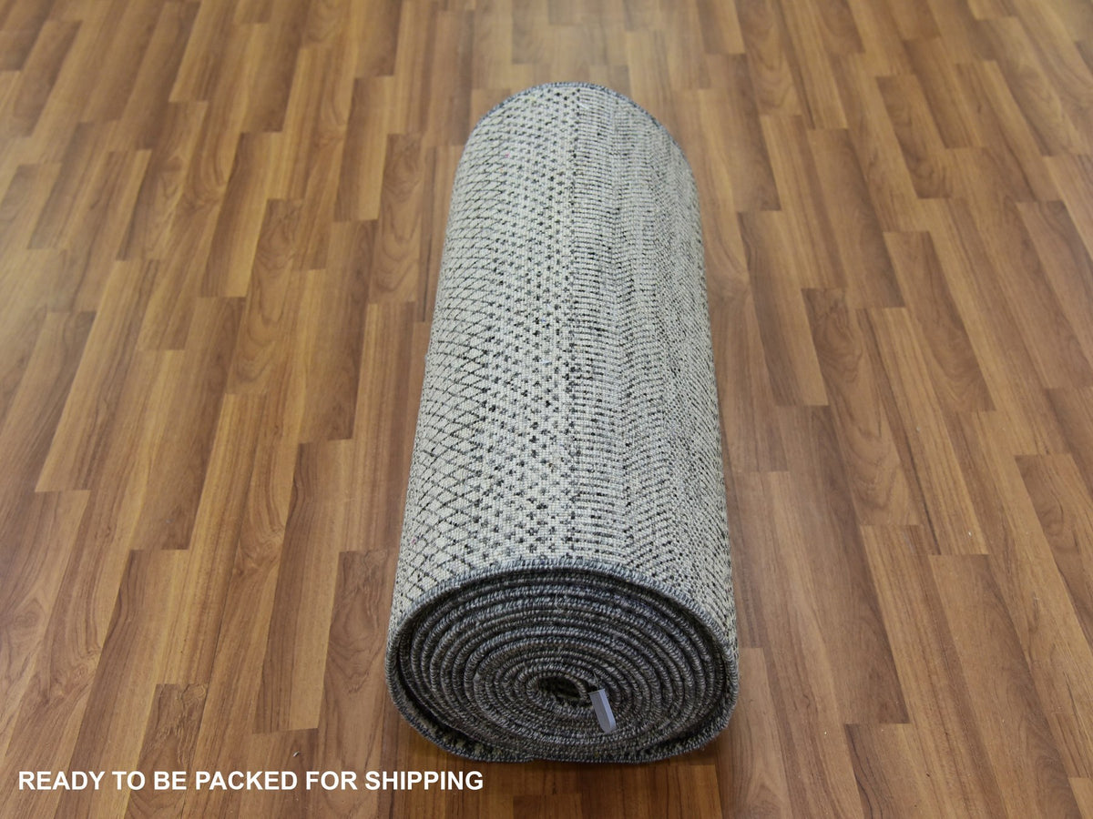 Modern / Contemporary hand-knotted wool runner in Gray, 2'7" x 26'3" — SKU O079701 (view 5)