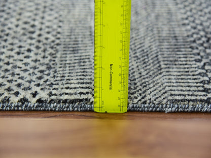 Modern / Contemporary hand-knotted wool runner in Gray, 2'7" x 26'3" — SKU O079701 (view 6)