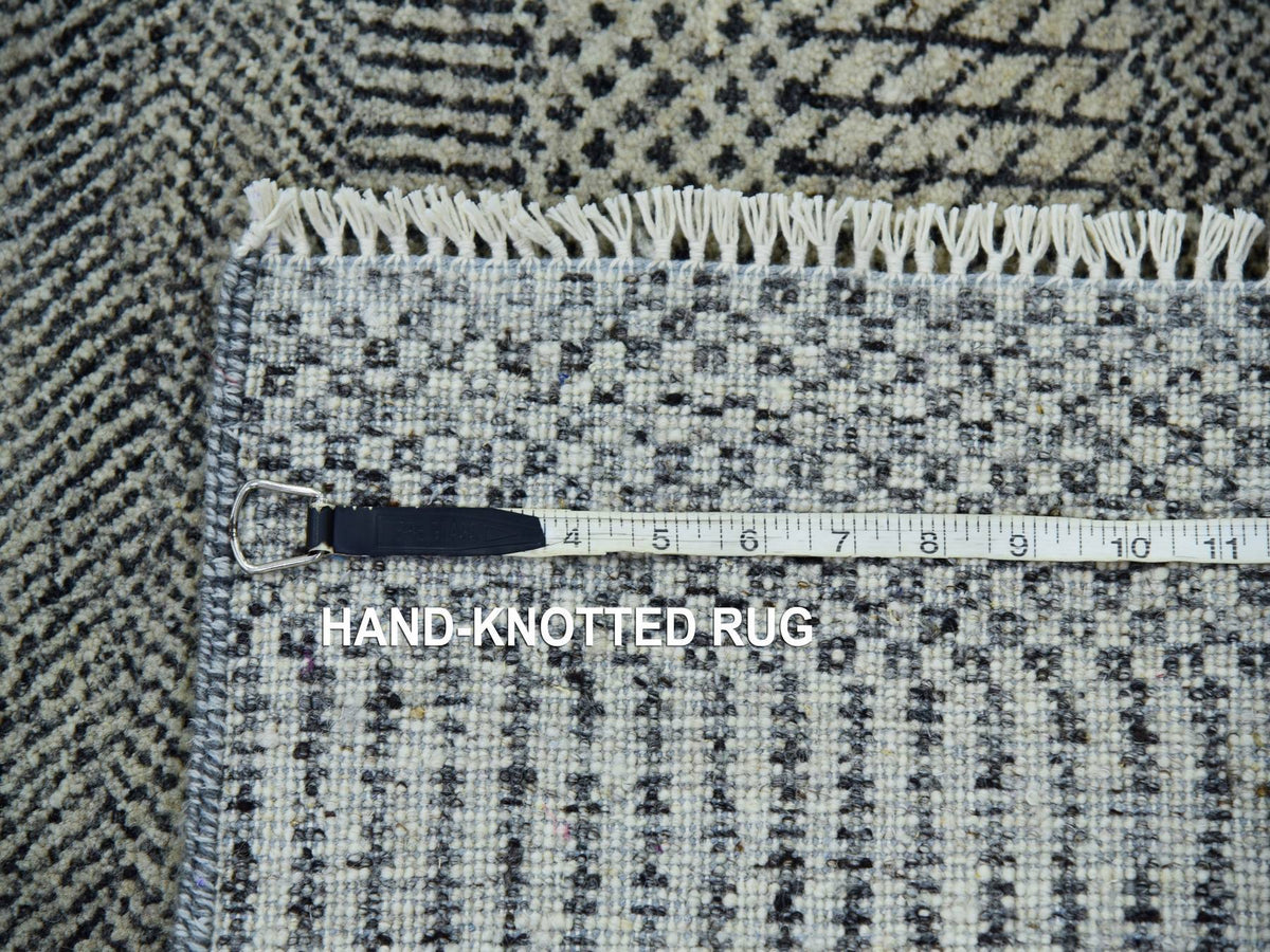 Modern / Contemporary hand-knotted wool runner in Gray, 2'7" x 26'3" — SKU O079701 (view 7)