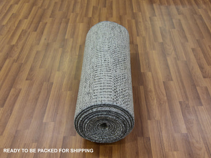 Modern / Contemporary hand-knotted wool runner in Gray, 2'7" x 22'1" — SKU O079702 (view 5)