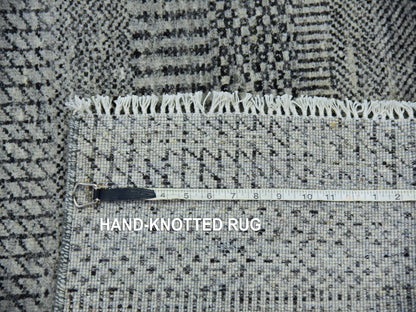 Modern / Contemporary hand-knotted wool runner in Gray, 2'7" x 22'1" — SKU O079702 (view 7)