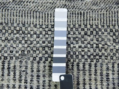 Modern / Contemporary hand-knotted wool runner in Gray, 2'8" x 19'11" — SKU O079703 (view 4)
