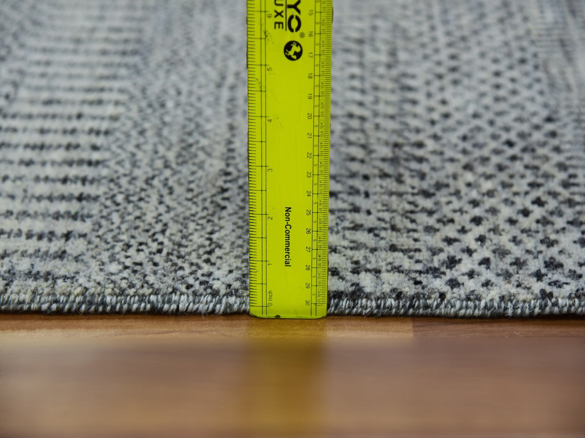Modern / Contemporary hand-knotted wool runner in Gray, 2'8" x 19'11" — SKU O079703 (view 6)