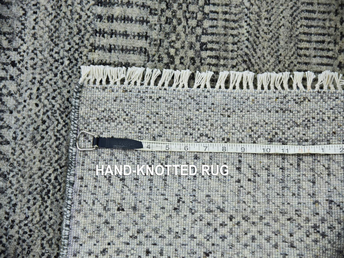 Modern / Contemporary hand-knotted wool runner in Gray, 2'8" x 19'11" — SKU O079703 (view 7)