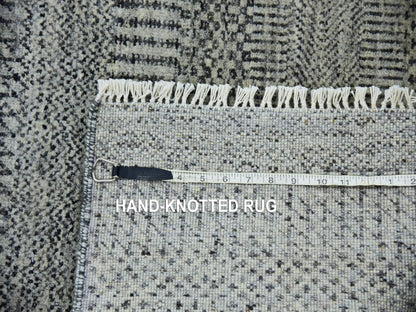 Modern / Contemporary hand-knotted wool runner in Gray, 2'8" x 19'11" — SKU O079703 (view 7)