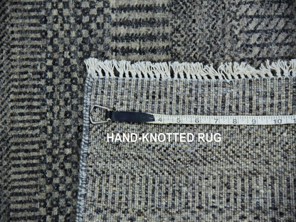 Modern / Contemporary hand-knotted wool runner in Gray, 2'6" x 9'11" — SKU O079705 (view 7)