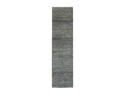 Modern / Contemporary hand-knotted wool runner in Gray, 2'6" x 9'11" — SKU O079706