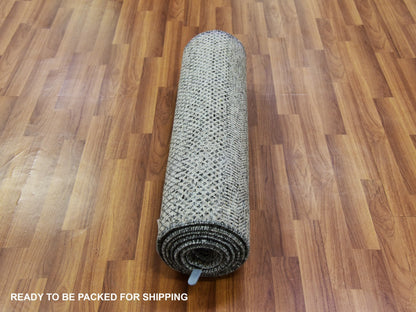 Modern / Contemporary hand-knotted wool runner in Gray, 2'6" x 9'11" — SKU O079706 (view 5)