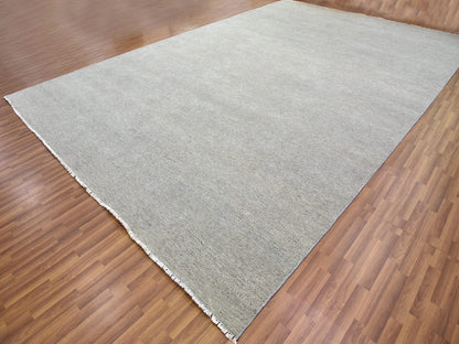 Modern / Contemporary hand-knotted wool rug in Gray, 11'10" x 18' — SKU O079712 (view 3)
