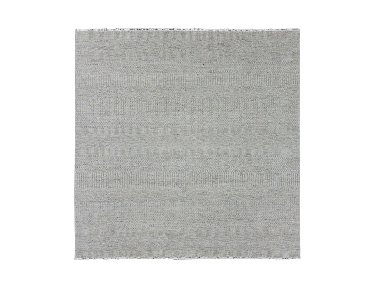 Modern / Contemporary hand-knotted wool rug in Gray, 5'11" x 6' — SKU O079715