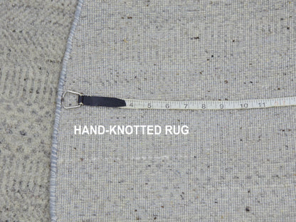 Modern / Contemporary hand-knotted wool rug in Gray, 4'10" x 4'10" — SKU O079716 (view 7)