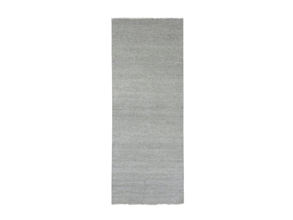 Modern / Contemporary hand-knotted wool runner in Gray, 4' x 10'6" — SKU O079717