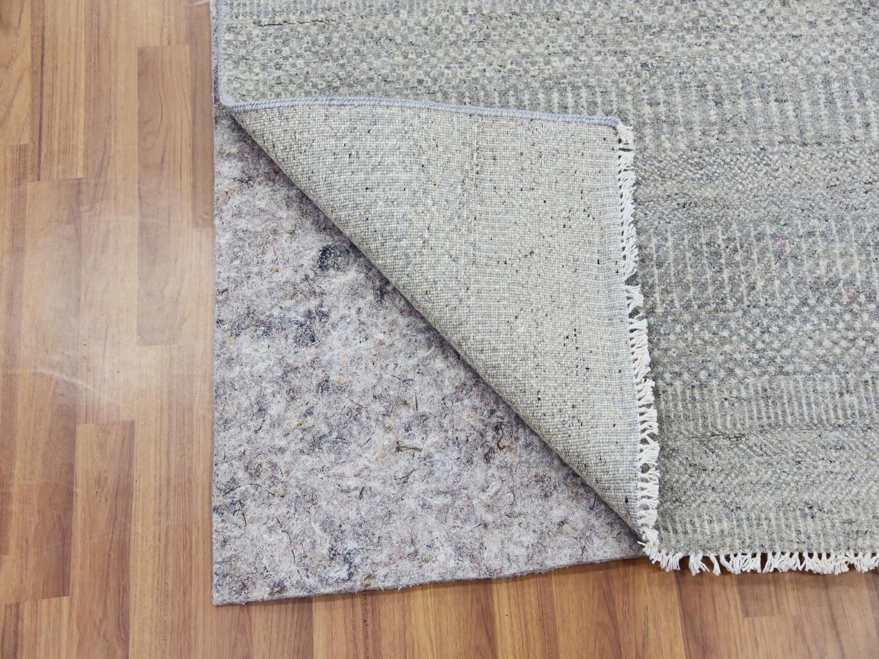 Modern / Contemporary hand-knotted wool runner in Gray, 4' x 10'6" — SKU O079717 (view 3)