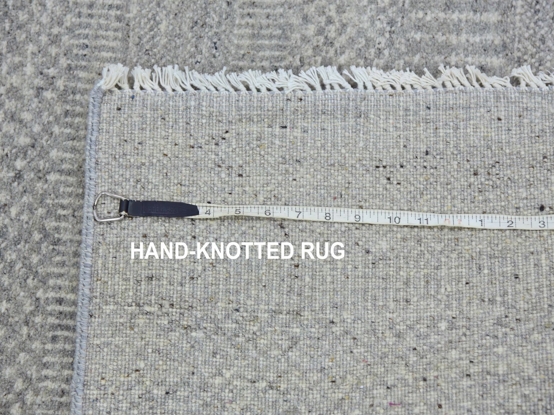 Modern / Contemporary hand-knotted wool runner in Gray, 4' x 10'6" — SKU O079717 (view 7)