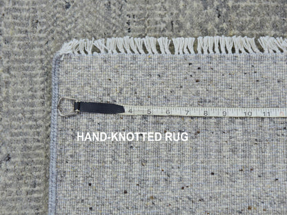 Modern / Contemporary hand-knotted wool runner in Gray, 2'7" x 32'1" — SKU O079718 (view 7)