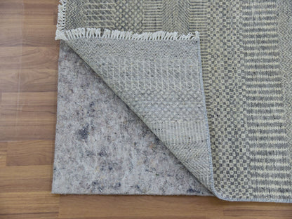 Modern / Contemporary hand-knotted wool runner in Gray, 2'6" x 21'8" — SKU O079721 (view 3)