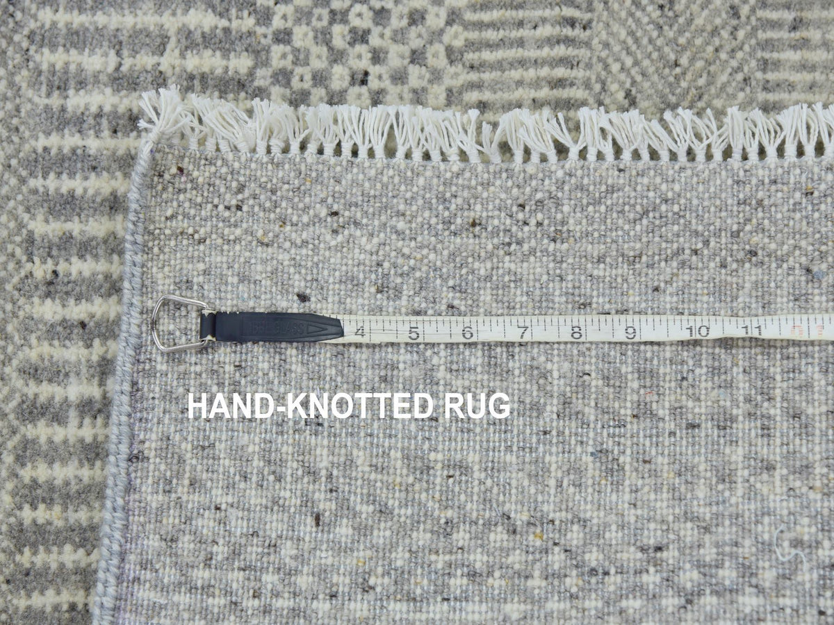 Modern / Contemporary hand-knotted wool runner in Gray, 2'6" x 21'8" — SKU O079721 (view 7)