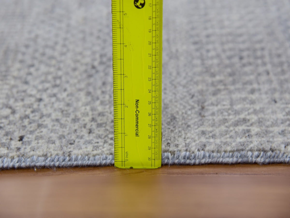Modern / Contemporary hand-knotted wool runner in Gray, 2'5" x 18'6" — SKU O079723 (view 6)