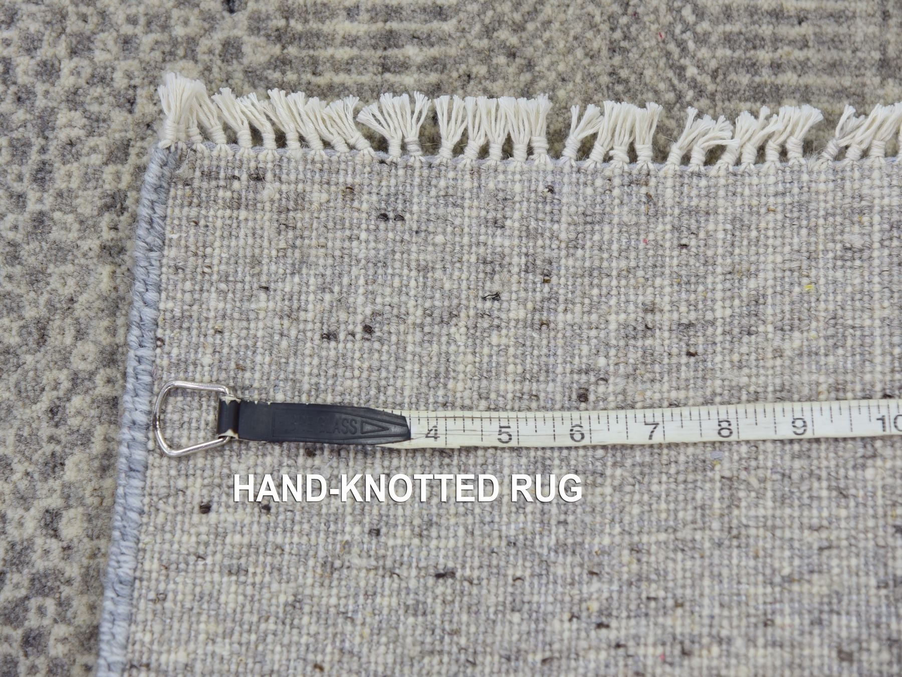Modern / Contemporary hand-knotted wool runner in Gray, 2'5" x 18'6" — SKU O079723 (view 7)