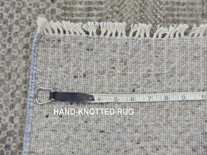 Modern / Contemporary hand-knotted wool runner in Gray, 2'5" x 18'6" — SKU O079723 (view 7)