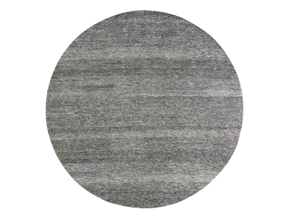 Modern / Contemporary hand-knotted wool rug in Gray, 9'8" x 9'8" — SKU O079728