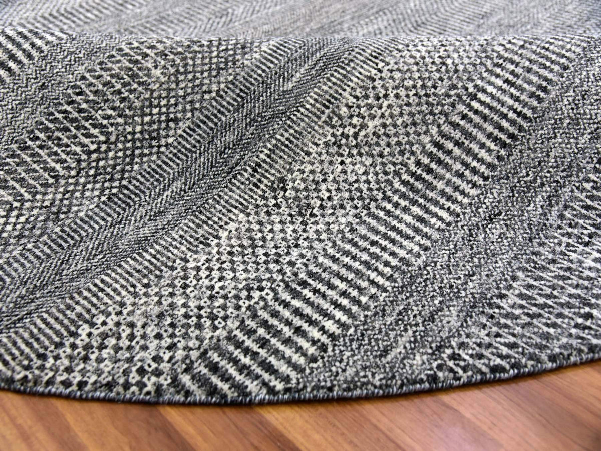 Modern / Contemporary hand-knotted wool rug in Gray, 9'8" x 9'8" — SKU O079728 (view 6)