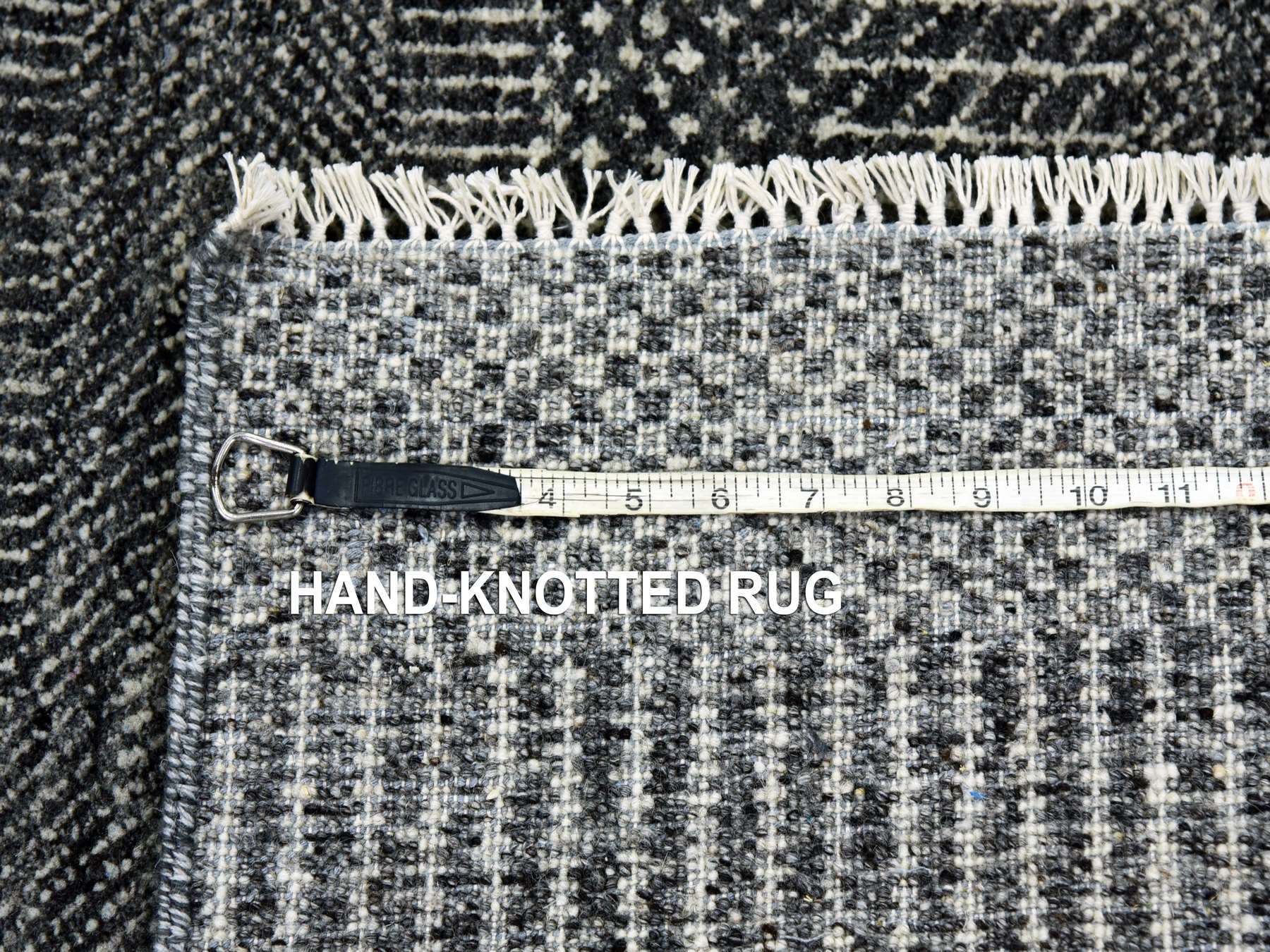 Modern / Contemporary hand-knotted wool runner in Gray, 2'7" x 26'2" — SKU O079731 (view 7)