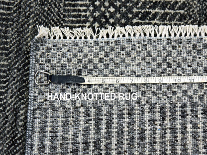 Modern / Contemporary hand-knotted wool runner in Gray, 2'7" x 26'2" — SKU O079731 (view 7)