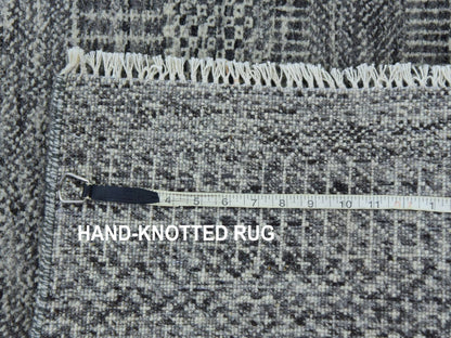 Modern / Contemporary hand-knotted wool runner in Gray, 2'7" x 19'11" — SKU O079732 (view 7)
