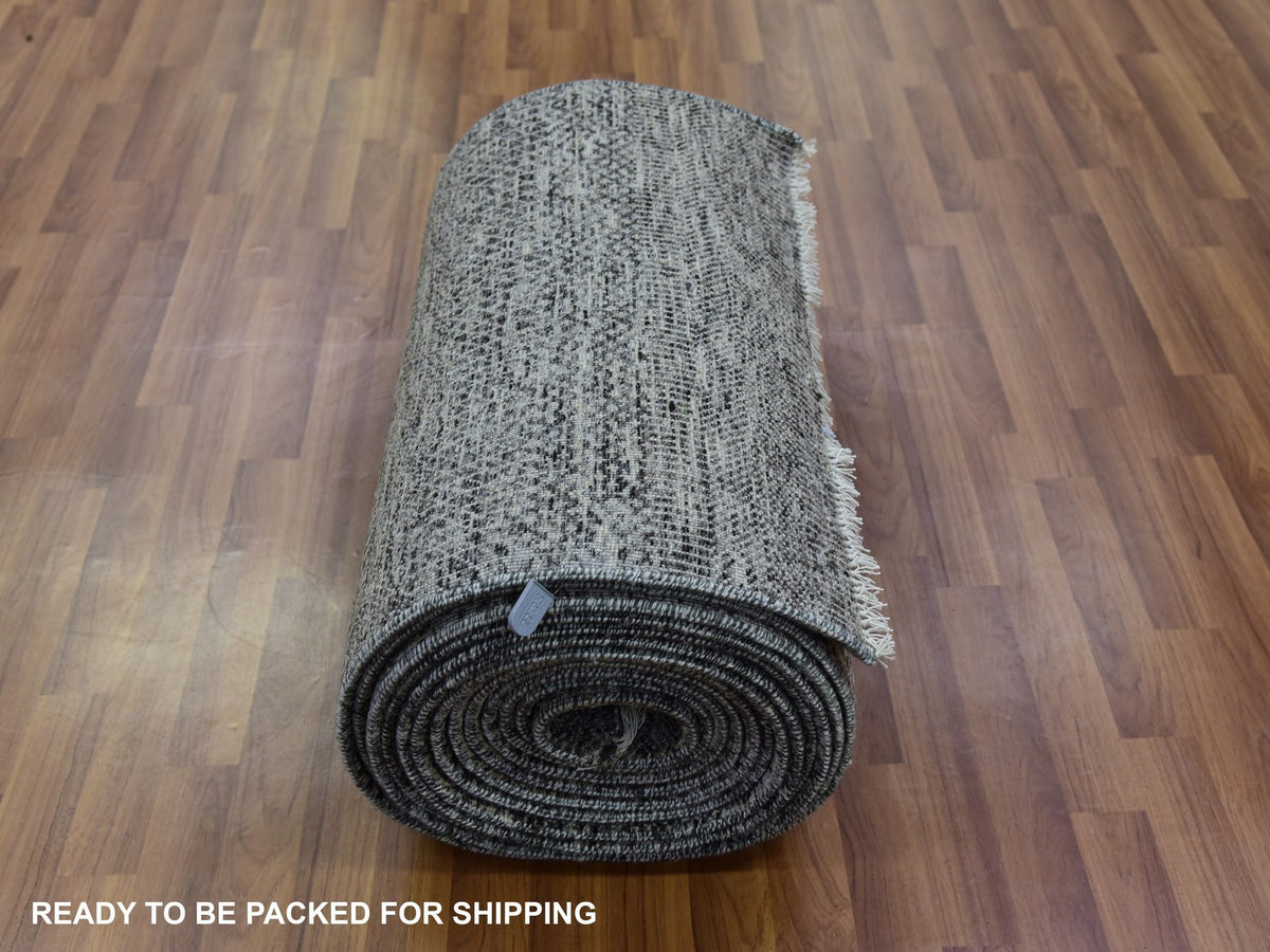 Modern / Contemporary hand-knotted wool runner in Gray, 2'5" x 32'3" — SKU O079736 (view 5)