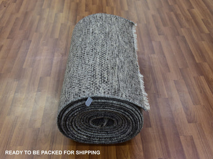 Modern / Contemporary hand-knotted wool runner in Gray, 2'5" x 32'3" — SKU O079736 (view 5)