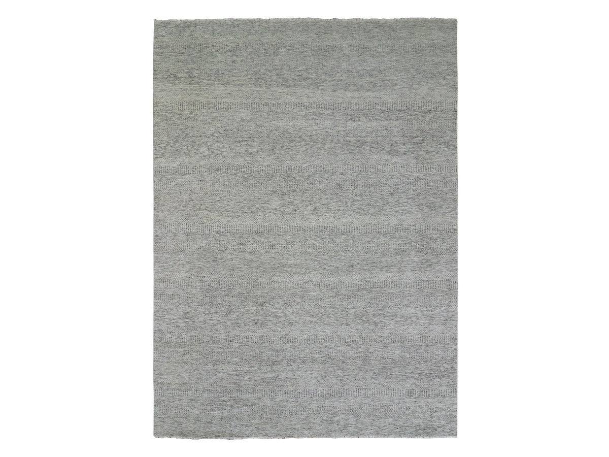 Modern / Contemporary hand-knotted wool rug in Gray, 10' x 13'10" — SKU O079739