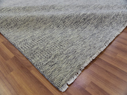 Modern / Contemporary hand-knotted wool rug in Gray, 10' x 13'10" — SKU O079739 (view 6)