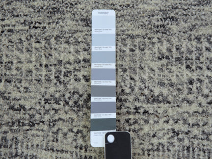 Modern / Contemporary hand-knotted wool rug in Gray, 10' x 13'10" — SKU O079739 (view 7)