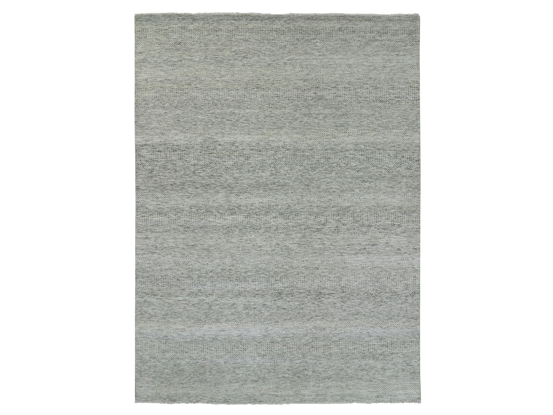 Modern / Contemporary hand-knotted wool rug in Gray, 9' x 12'4" — SKU O079741